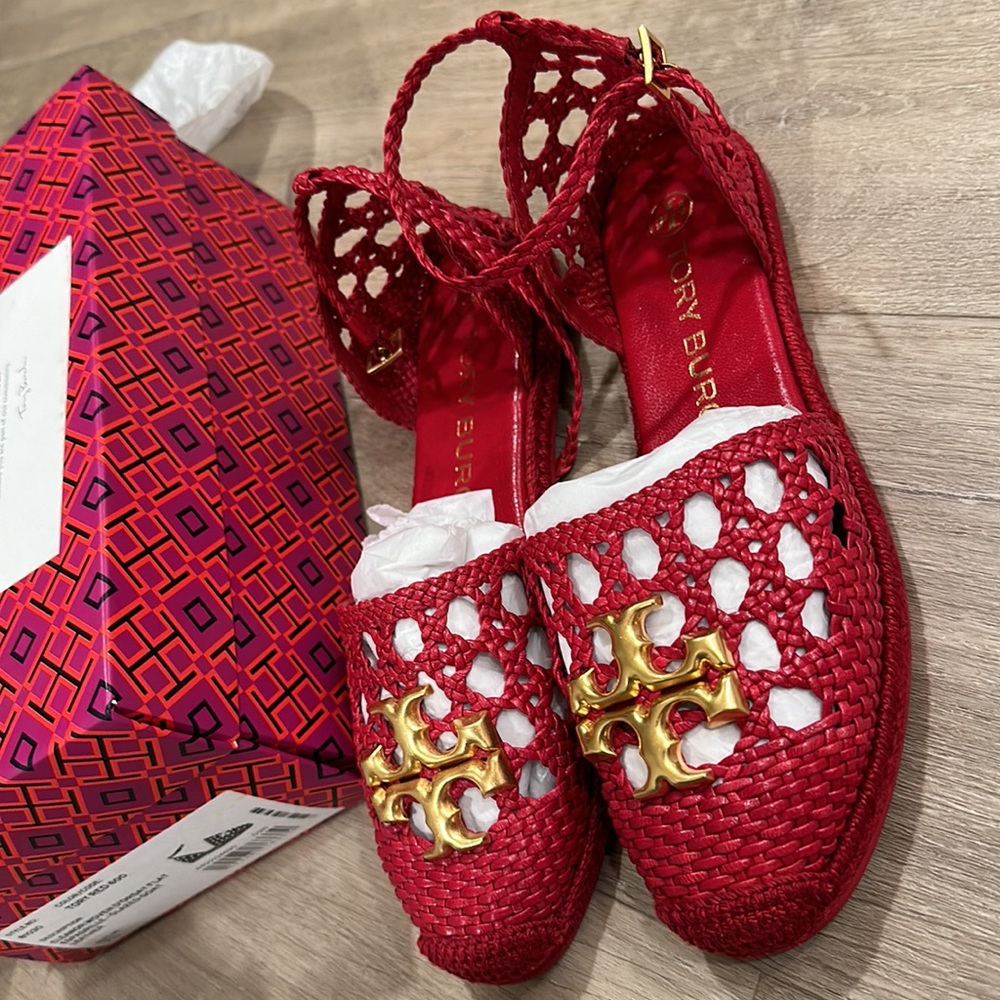 BNWB Tory Burch Eleanor woven espadrilles size 7.5 - Picture 2 of 4